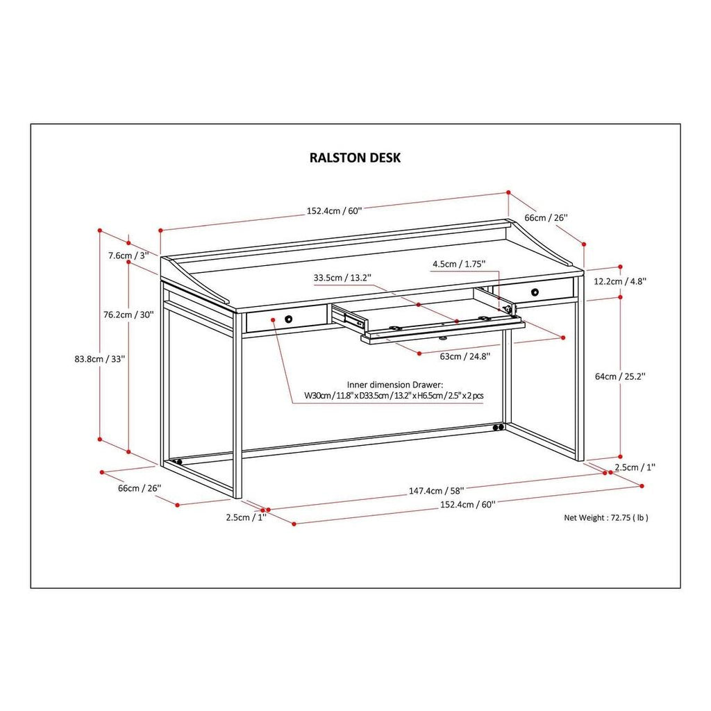 Solid Acacia Wood Writing Office Desk N474862