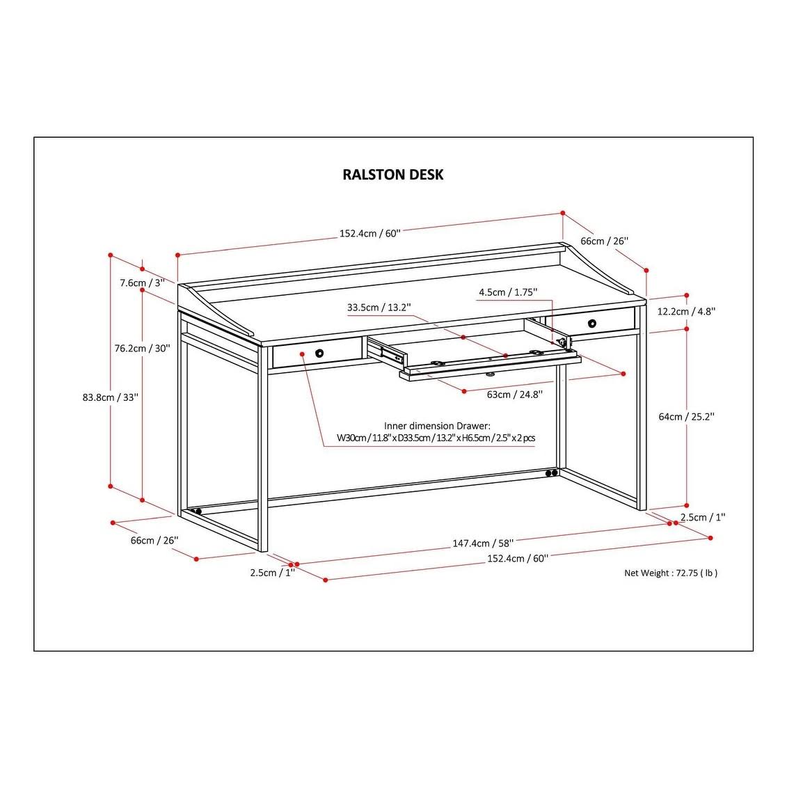 Solid Acacia Wood Writing Office Desk N474862