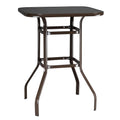 Square Glass 32" x 40" Dining Table Brown N712