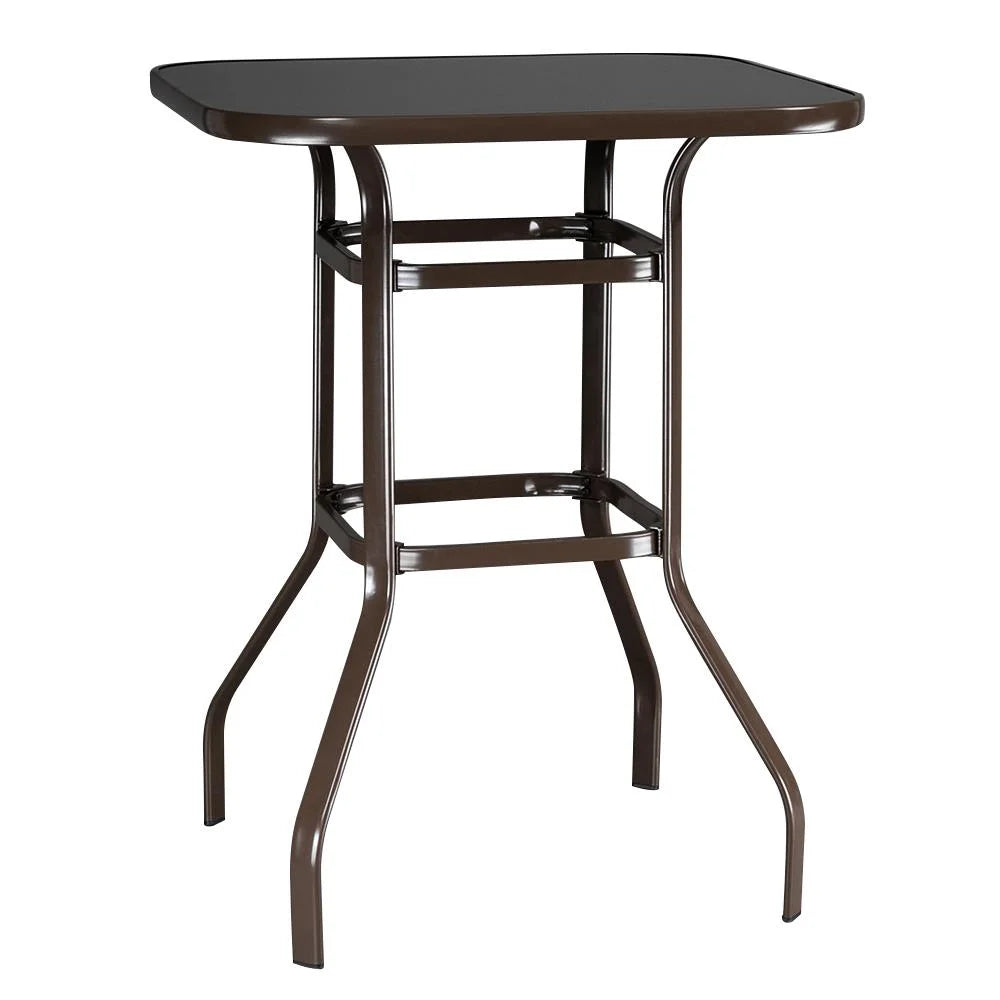 Square Glass 32" x 40" Dining Table Brown N712